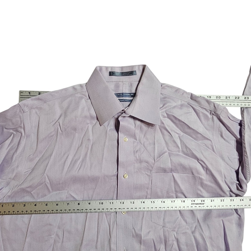Forsyth of Canada‎ Dress Shirt Wrinkle Free Long Sleeve Lavender 16 1/2 32/33 - Picture 10 of 13